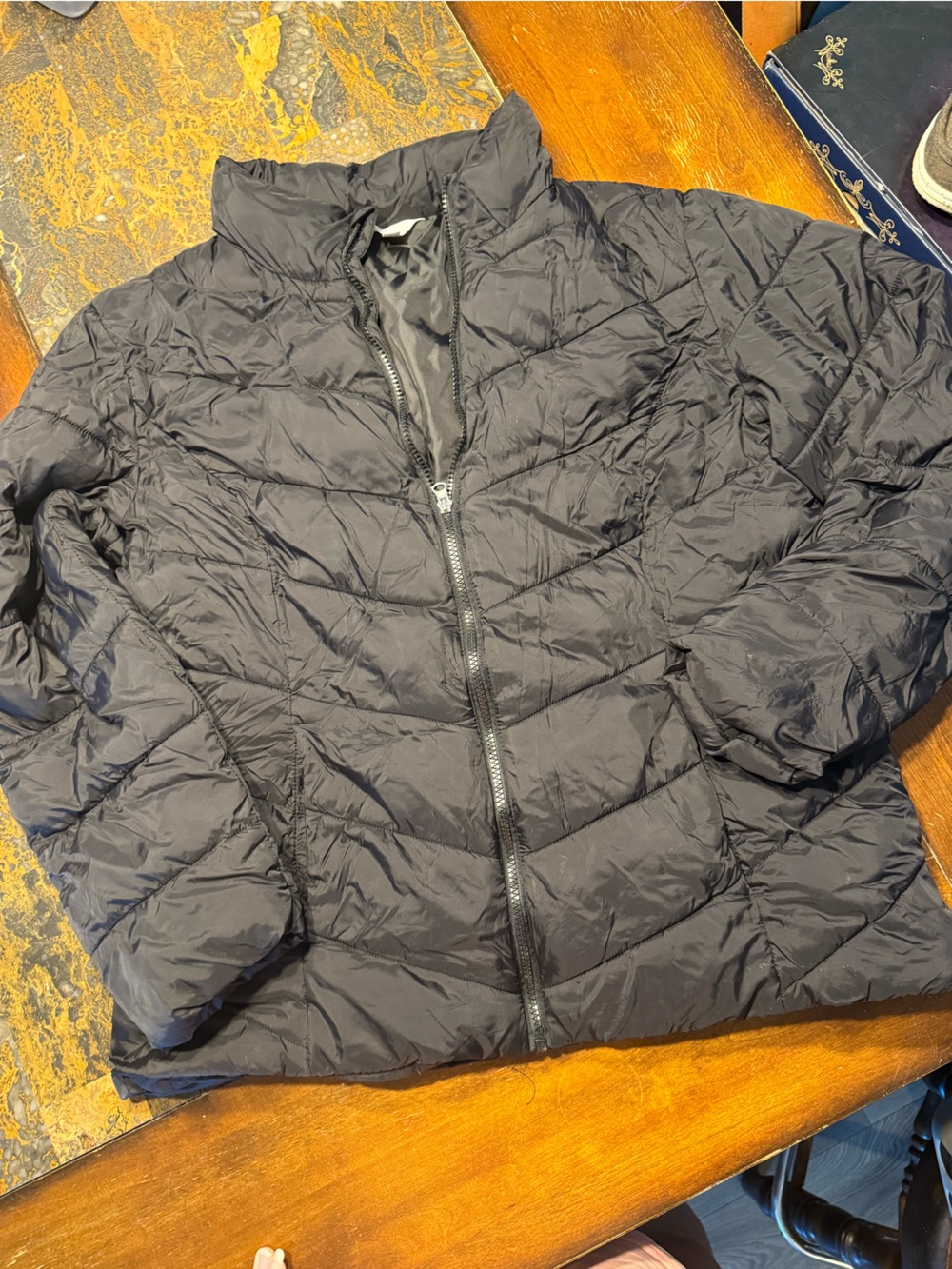 Time and Tru Black Quilted Puffer Jacket